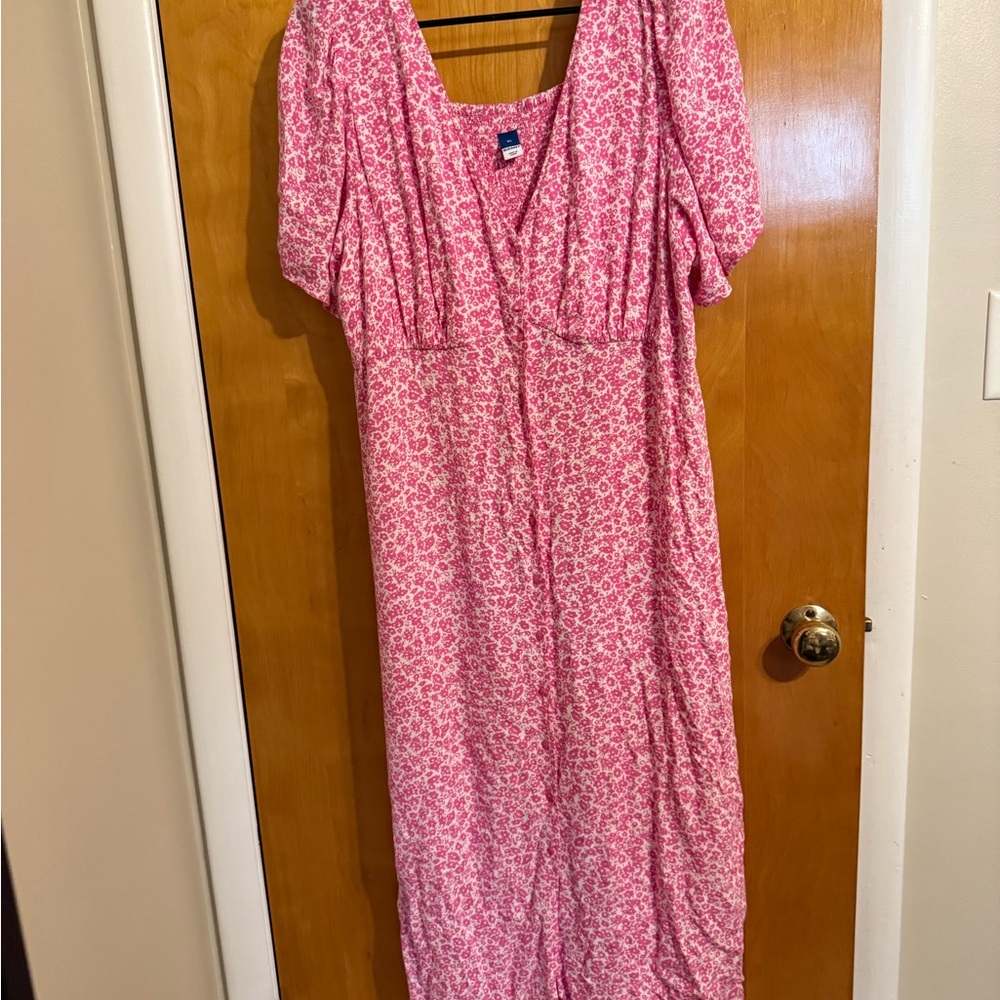 old navy pink and white floral dress XL NWOT